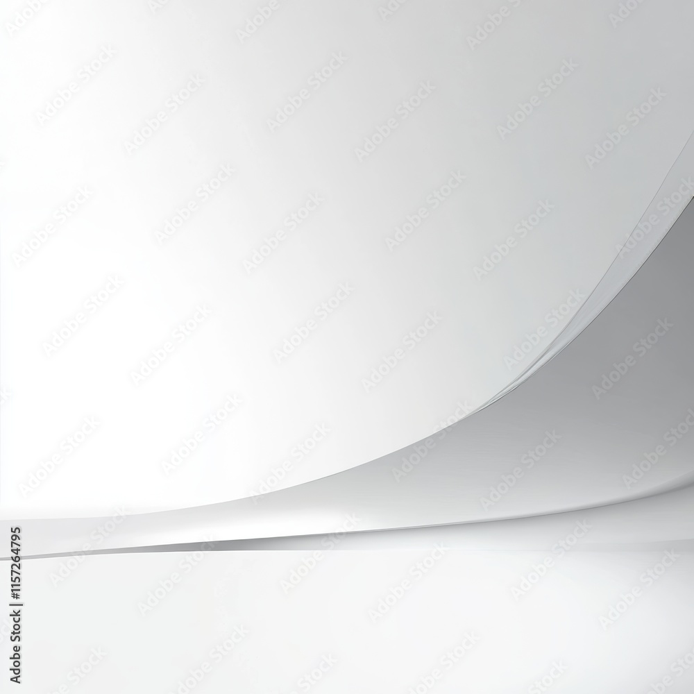 Poster abstract white curves create soft shadows and gentle lines in a minimalist setting, emphasizing simp