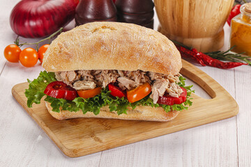 Ciabatta with canned tuna sandwich