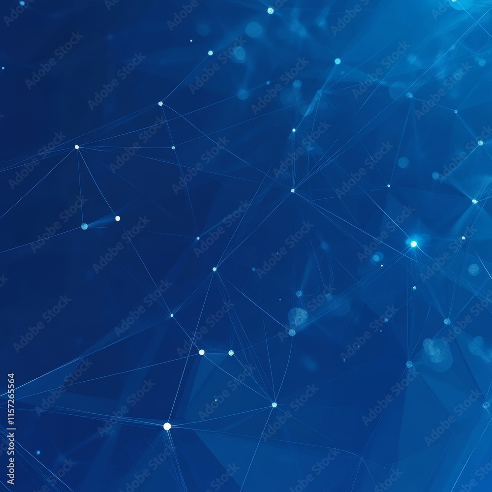 Poster visual representation of a digital abstract background featuring interconnected nodes and glowing el