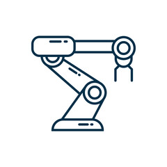 Robotic Arm Icon. Automation and Manufacturing Technology Symbol