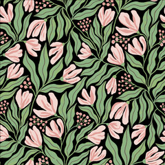 Seamless Patterrn Design Art Illustration Floral