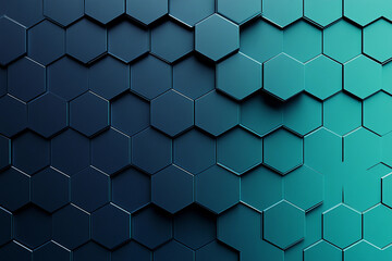 Fototapeta premium Clean geometric gradient featuring blue and teal hexagonal shapes with smooth transitions
