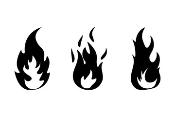 Flame Fire Blaze Icon Silhouette Design