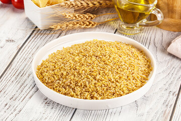 Dry wheat bulgur fow cooking