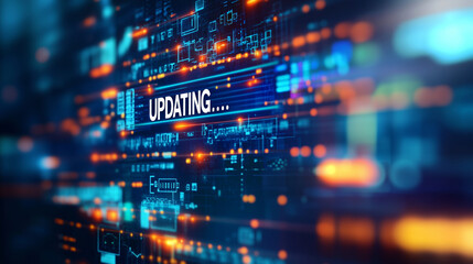 Fototapeta premium Updating Software Prompt in Corporate Environment