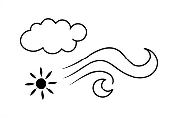 Weather Elements icon set silhouette