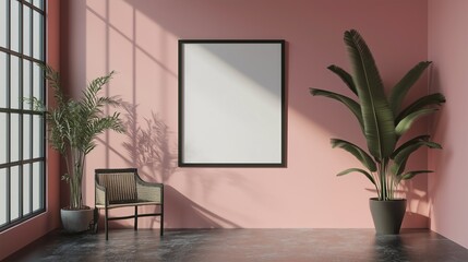 Picture frame large blank mockup