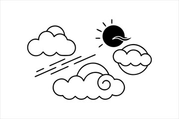 Weather Elements icon set silhouette