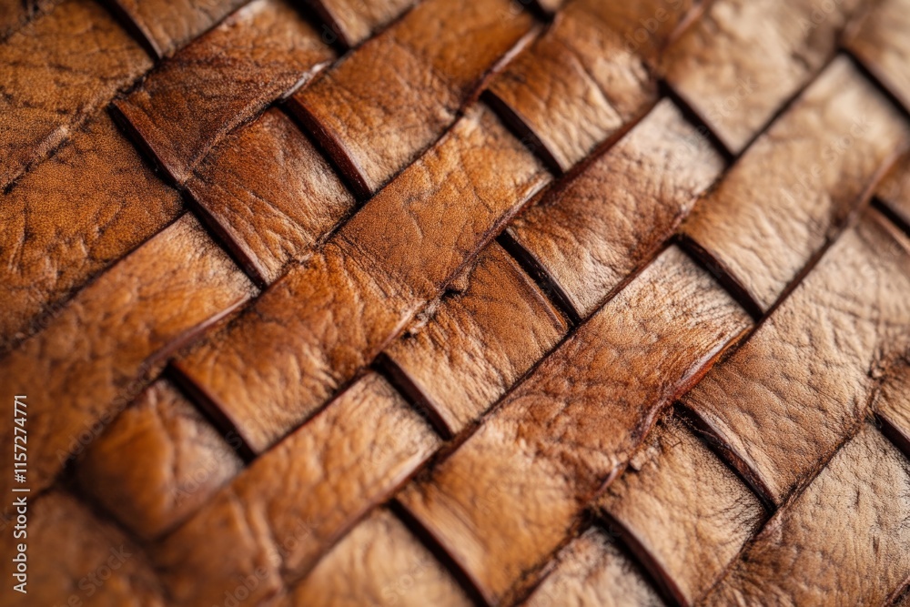 Poster an artistic representation of the rustic beauty of aged brown leather, highlighting its natural inte