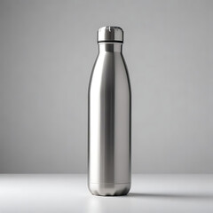 A stainless steel travel thermos with a matte finish, photographed on a plain white backdrop.