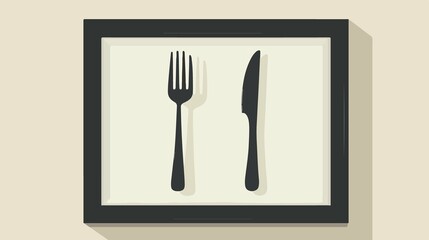 Elegant Fork and Knife Vector Icon Illustration