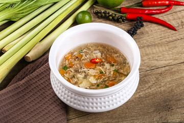 Asian gourmet crab soup with spices