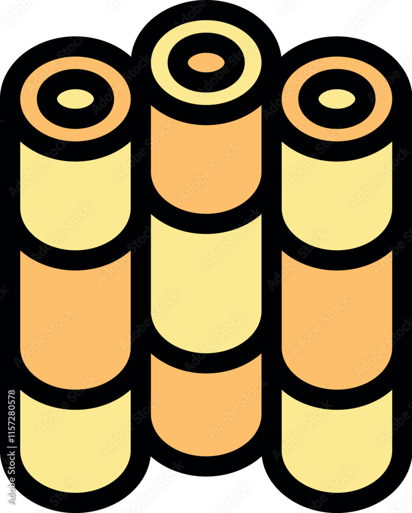 Poster three cylinder shaped objects are arranged side by side, creating a visually appealing and stable st