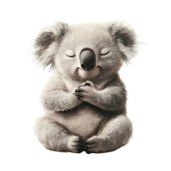 Adorable koala with clasped paws, a sweet embodiment of gentleness. PNG transparent background. © AnyaWhy