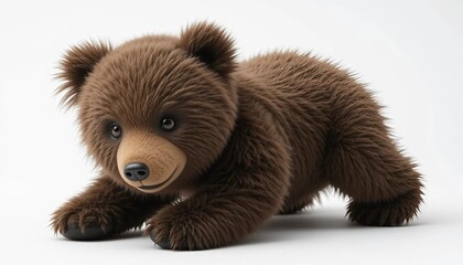 Fototapeta premium a toy brown bear isolated on white