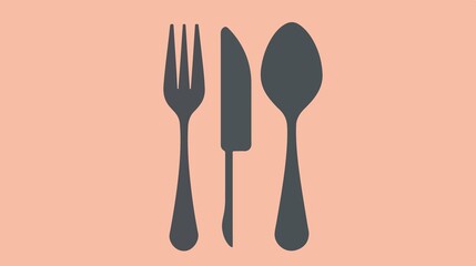 Modern Vector Illustration of Fork, Spoon, and Knife Isolated on White Background