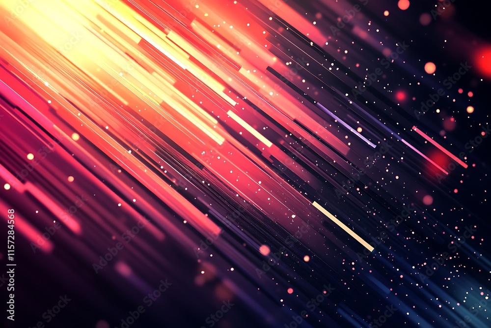 Fototapete vibrant abstract light trails in motion with dynamic energy and colors : generative ai