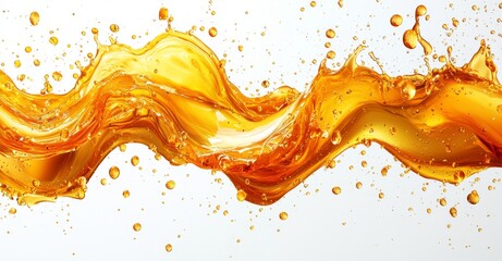 Gold paint drips on a clear background.
