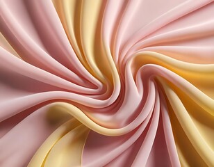 Obraz premium Swirling Pink and Yellow Fabric Drapery