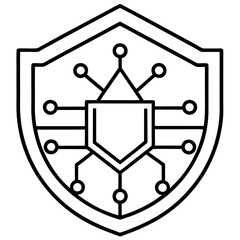 Cybersecurity Line Art Vector Design