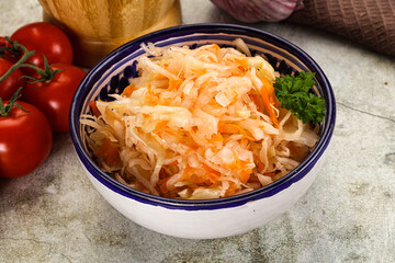 Homemade Fermented pickled cabbage sauerkraut