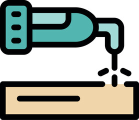 Electric pen engraving tool working on a wooden plank, performing detailed and precise crafting work