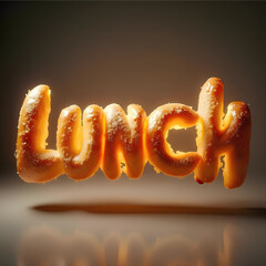 Concept alimentaire texte Lunch