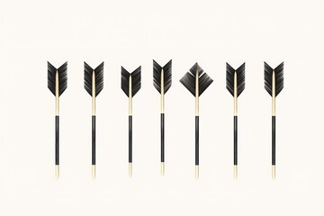 Elegant Black and Gold Arrows Displayed on a Light Background