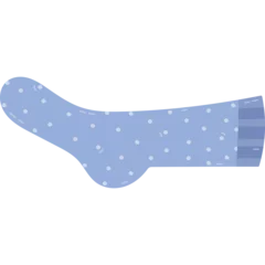 Selbstklebende Fototapeten Hokusai Die Große Welle Lovely cartoon long sock with dotted pattern and stripes. Cute knitted foot accessory for children, women, man. Wintertime feet clothes clipart isolated on white background. Trendy colorful garment.  © Ana Tivikova