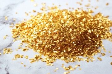 Gold glitter: Golden confetti creating a sparkling and joyous atmosphere, perfect for special occasions.