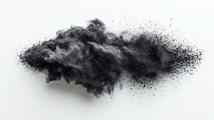 A black paint splatter on a clear background.