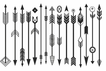 Black and White Arrow Graphics for Creative Design Projects