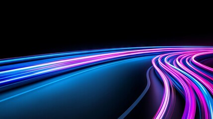 The illustration of abstract movement showcases fast lines with a modern background, depicting the effect of light trails and velocity.