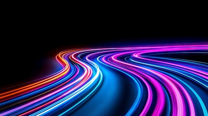 The illustration captures the essence of fast movement with abstract lines and a blue blur, creating light motion trails.