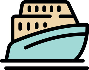 Passenger cruise ship sailing on blue water, offering a luxurious travel experience