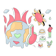 An illustration design of global warming