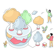 Modern design illustration of urbanization