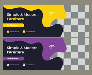   Modern Furniture facebook cover and web banner template
