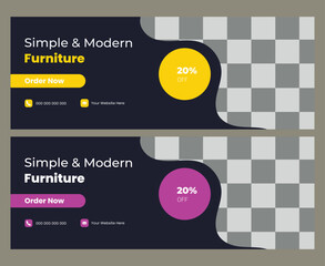   Furniture facebook cover and web banner template
