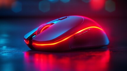 Neon Gaming Mouse: Red and Blue Light