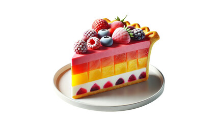 Fruit cake isolated on transparent background