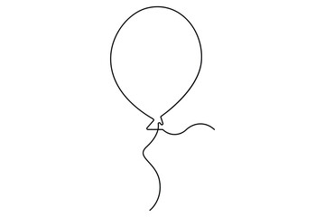 Minimalist art one line balloon outline vector illustration in a timeless and simple design
