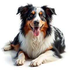 Fototapeta premium Bernese mountain dog against white background
