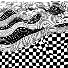 Images of floral, geometric and doodle elements