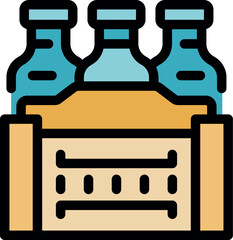 Three glass bottles inside a cardboard box, ideal for safe transportation or organized storage of beverages