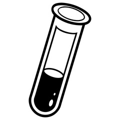 Elegant Lab Test Tube Line Art Illustration
