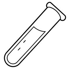 Elegant Lab Test Tube Line Art Illustration