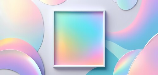 Creative holographic tones with white frame for banners and cards