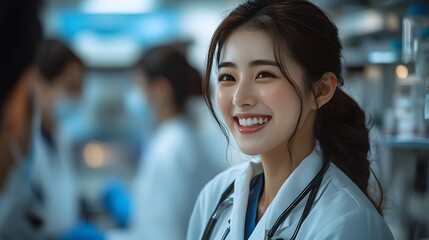 Smiling Doctor in Lab Coat