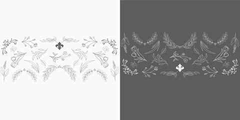 Hand Drawn Floral Elements Design